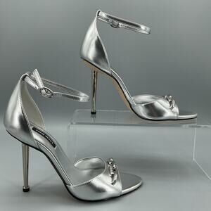 NEW Nine West Women’s Rittz Dress Sandals Silver Size 7M